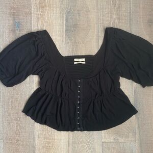 Urban Outfitters black babydoll crop top.